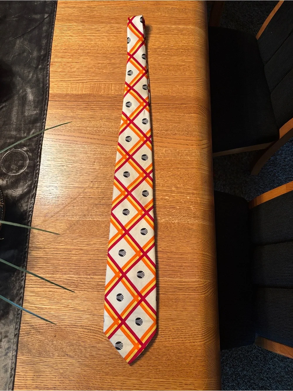 Men's 1970s Continental Airlines  Silk Tie